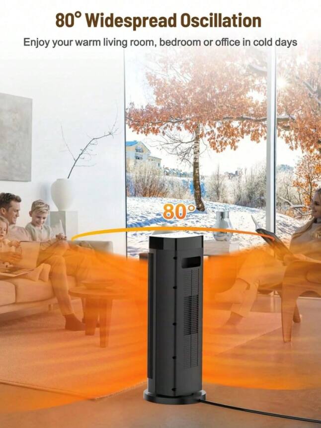 80° Widespread Oscillation  
Enjoy your warm living room, bedroom or office in cold days