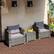 Alt View 1. Costway - 3 PCS Patio Rattan Furniture Bistro Set Cushioned Sofa Chair Glass Table Garden - Mix Grey/Grey.
