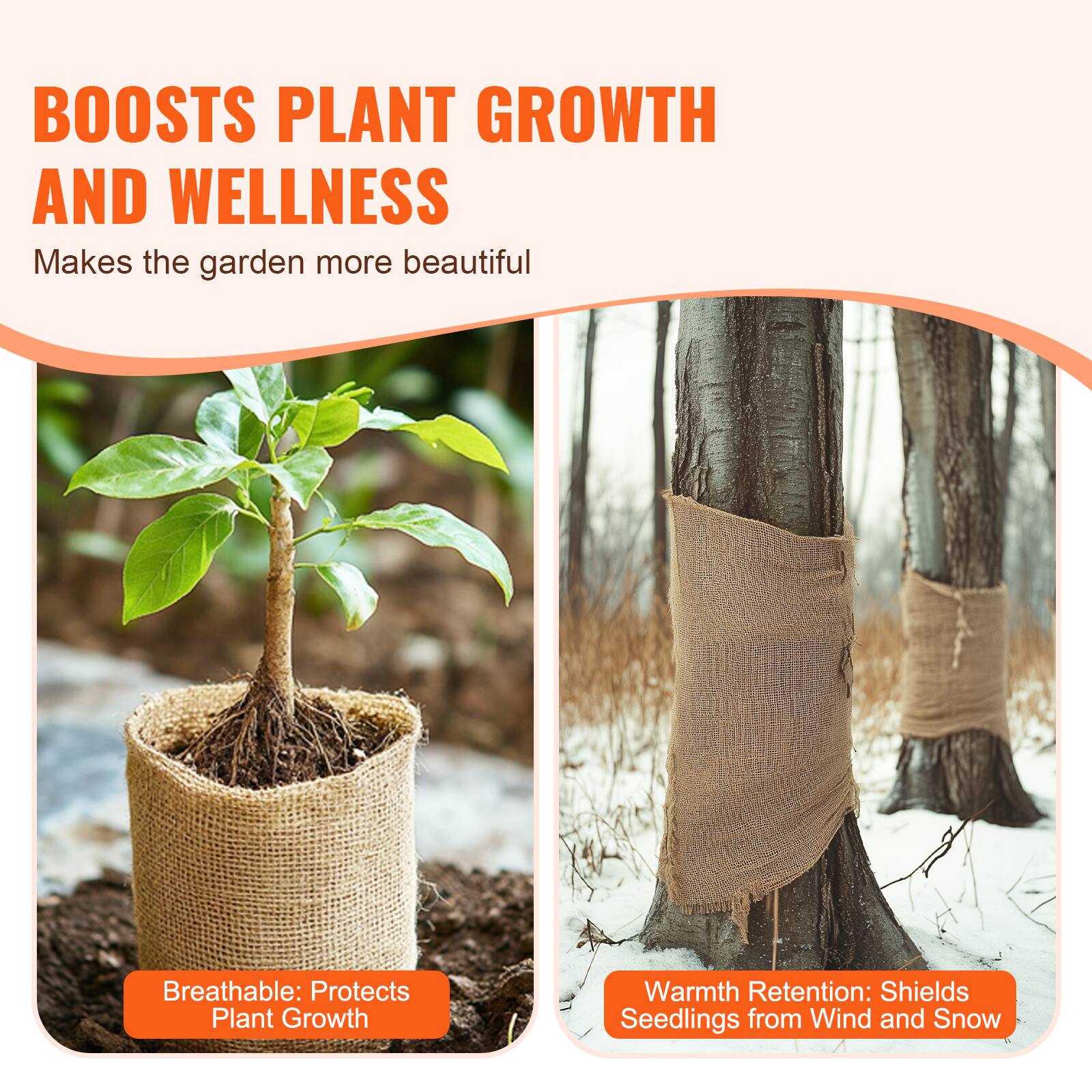 BOOSTS PLANT GROWTH AND WELLNESS  
Makes the garden more beautiful  

Breathable: Protects Plant Growth  

Warmth Retention: Shields Seedlings from Wind and Snow