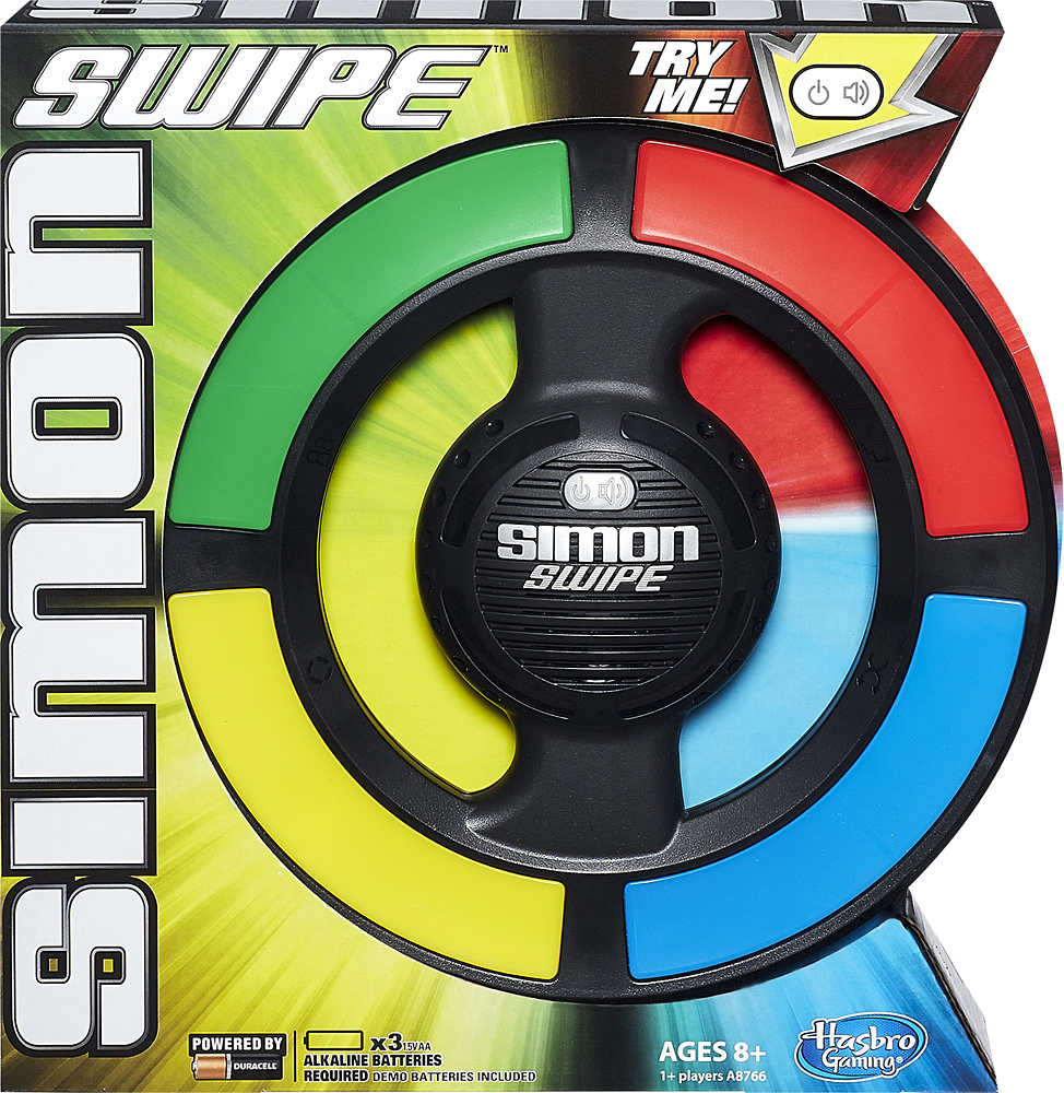 Includes party for 2 players Hasbro Simon Swipe electronic game 