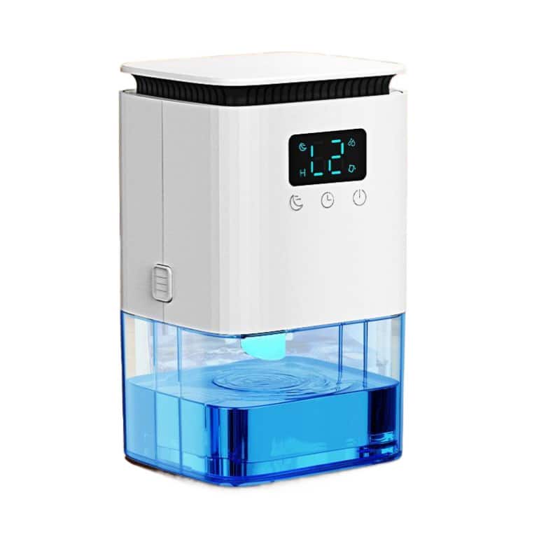 Cluzine - Mini Dehumidifier with LED Display, 7-Color Light & Auto Shut-Off