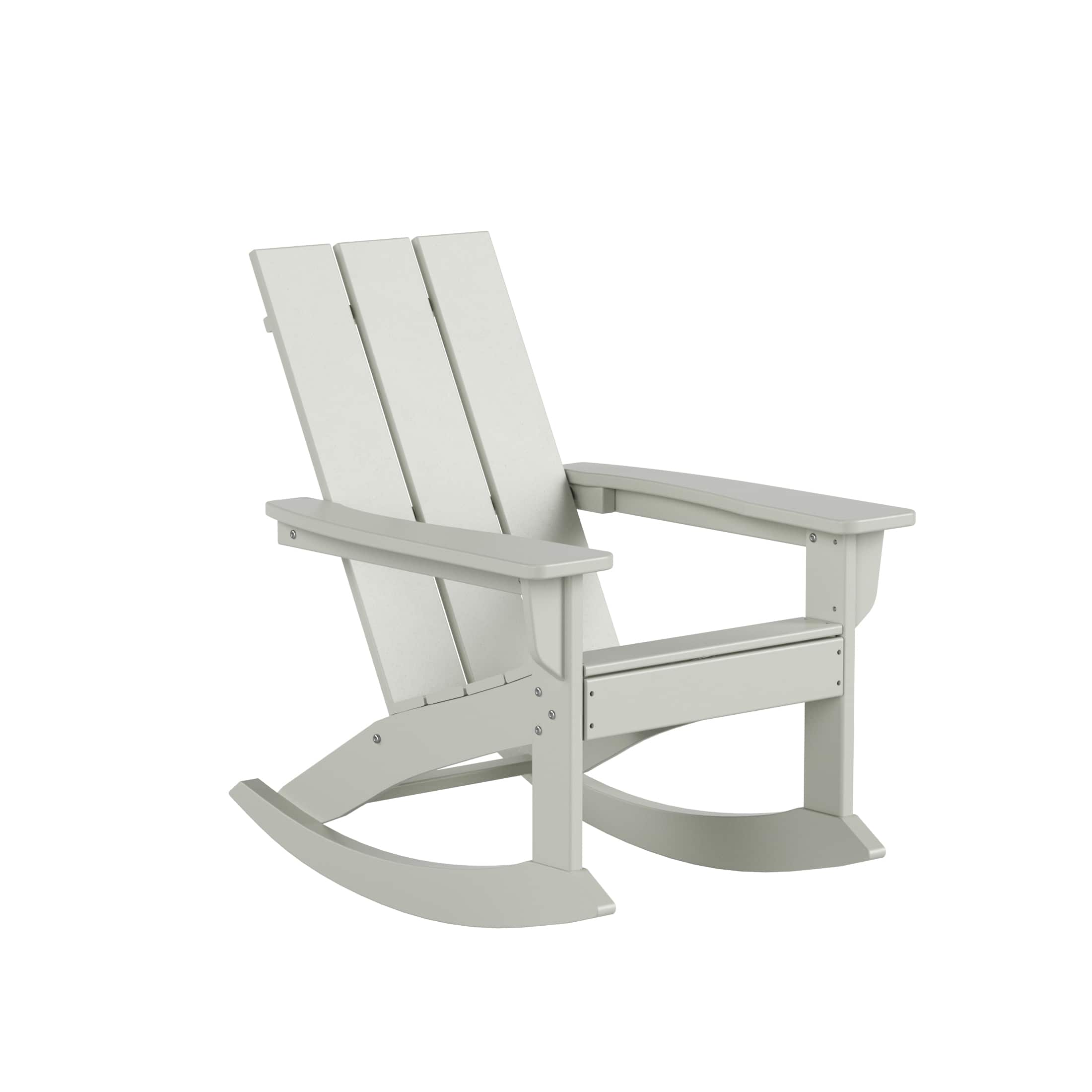 WestinTrends - Ashore Outdoor Patio Modern Adirondack Rocking Chair - Sand