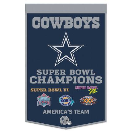 COWBOYS
SUPER BOWL CHAMPIONS
SUPER BOWL VI
SUPER BOWL XXVIII
SUPER BOWL XXVII
SUPER BOWL XXVII
AMERICA'S TEAM