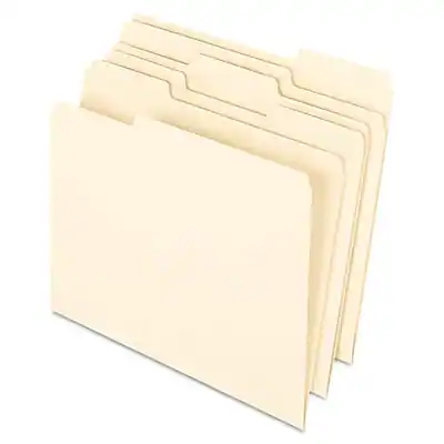 Pendaflex Earthwise Recycled File Folder, 1/3 Cut Tab, Assorted, Letter ...