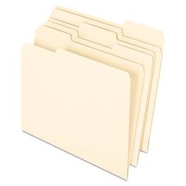 Pendaflex - Earthwise Recycled File Folder, 1/3-Cut Tab, Assorted, Letter Size, 100/Box - Manila
