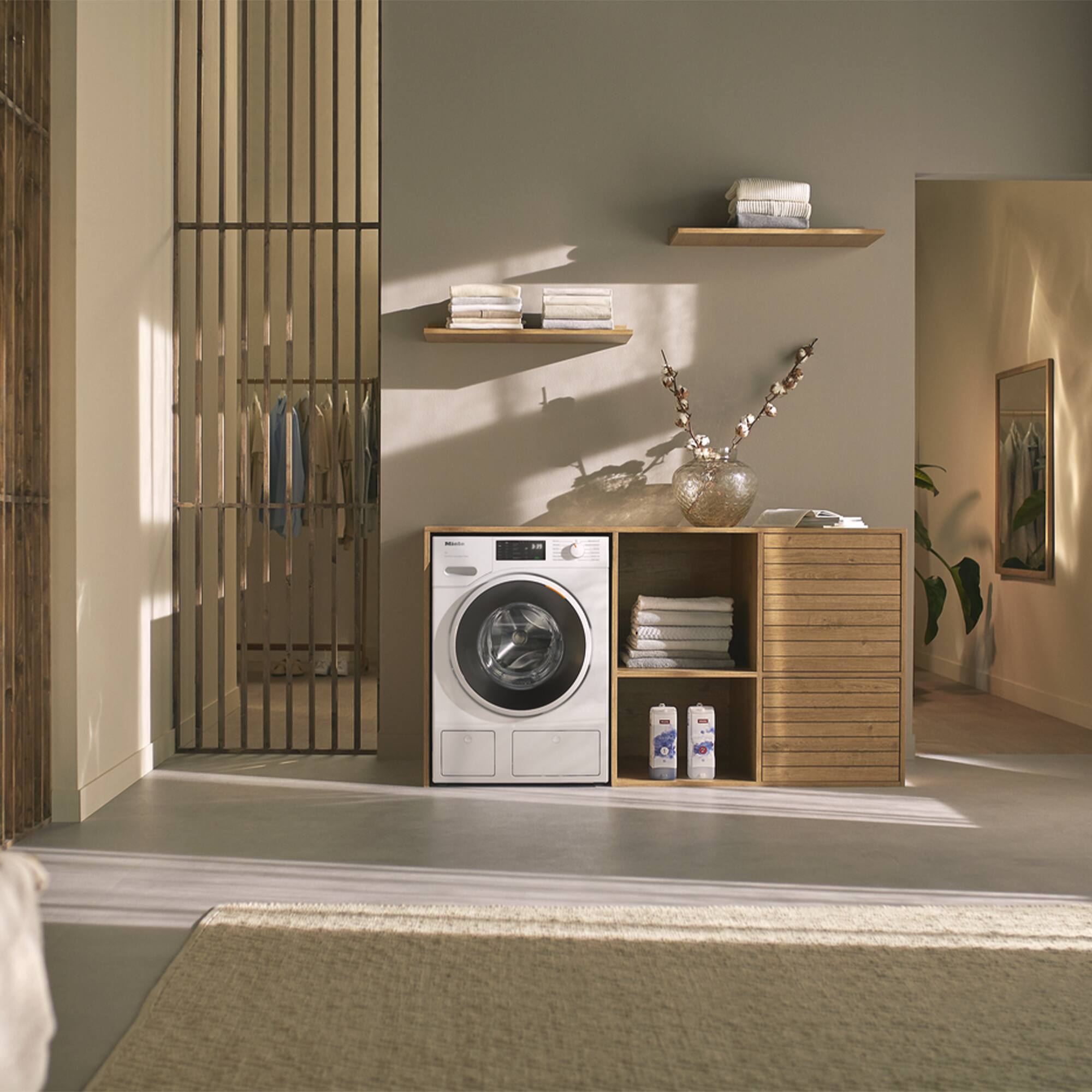 Alt View 1. Miele - Miele WXF980WCS 24" Front Load 2.26 Capacity Direct Sensor Controls  Washing Machine - Lotus White.