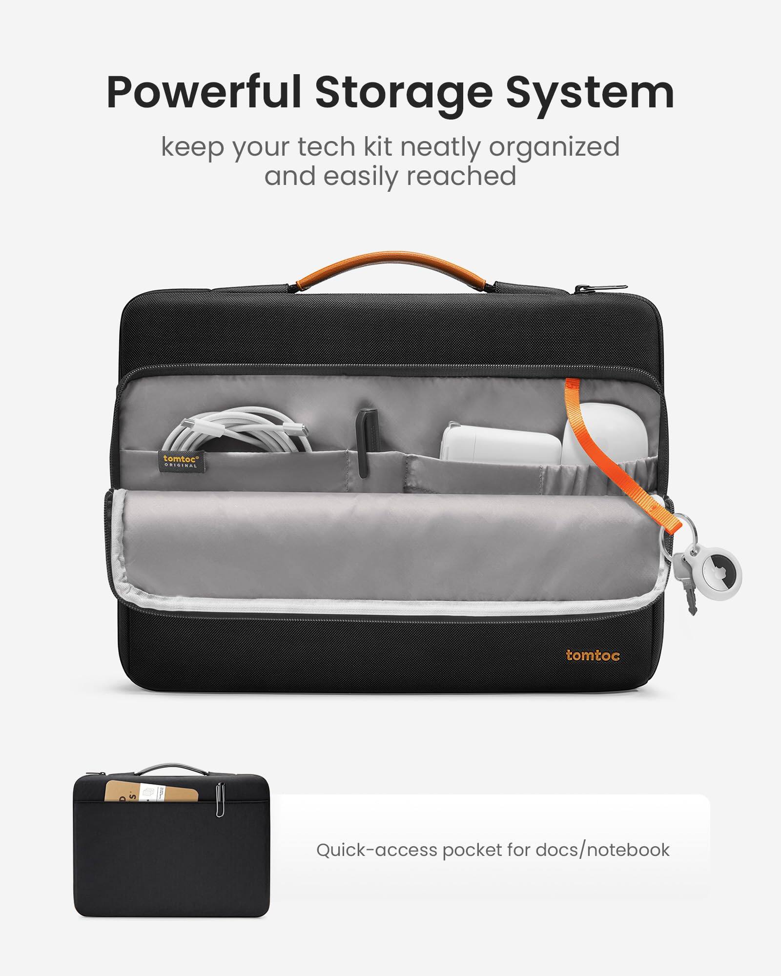 Powerful Storage System  
keep your tech kit neatly organized and easily reached

tomtoc ORIGINAL

Quick-access pocket for docs/notebook