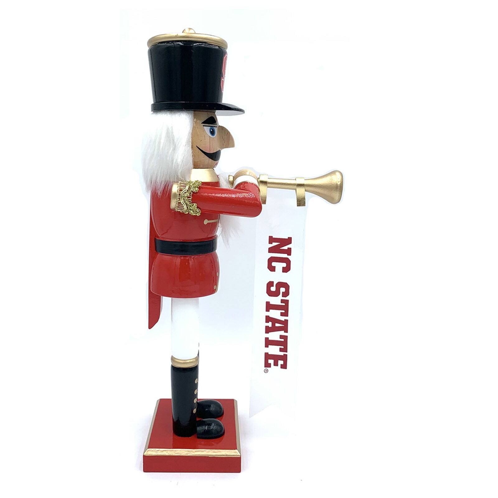 Alt View 1. Santa's Workshop - NC State Wolfpack 14" Bugler Nutcracker - Red.