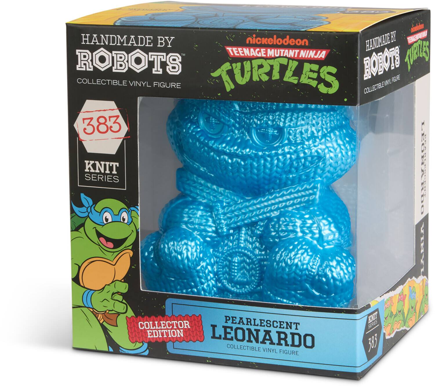 nickelodeon  
HANDMADE BY  
nickelodeon  
HANDMADE BY  
TEENAGE MUTANT NINJA TURTLES  
ROBOTS  
COLLECTIBLE VINYL FIGURE  
383  
KNIT SERIES  
LEONARDO  
PEARLESCENT  
VINYL  
COLLECTOR  
PEARLESCENT EDITION  
LEONARDO  
COLLECTIBLE VINYL FIGURE  
KNIT SERIES 383