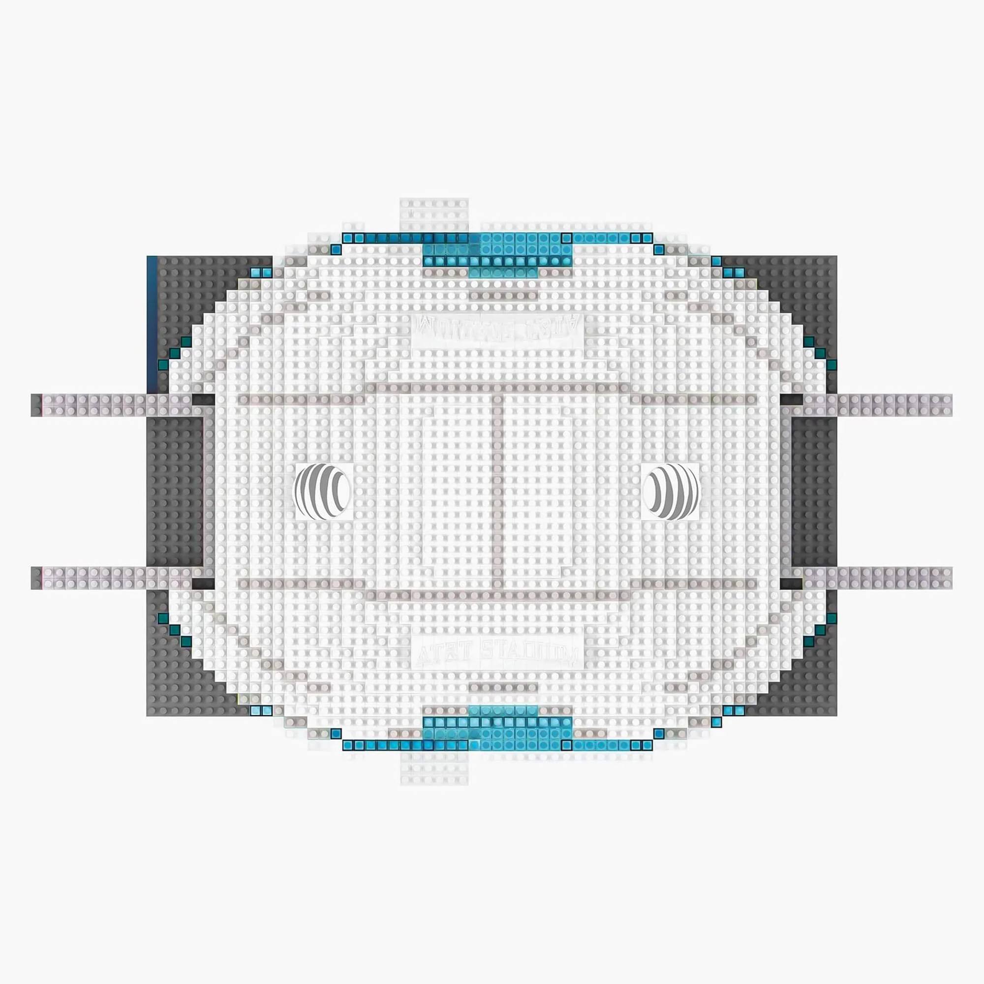 Alt View 5. Forever Collectibles - Dallas Cowboys NFL FOCO BRXLZ Stadium Building Block Set - White.