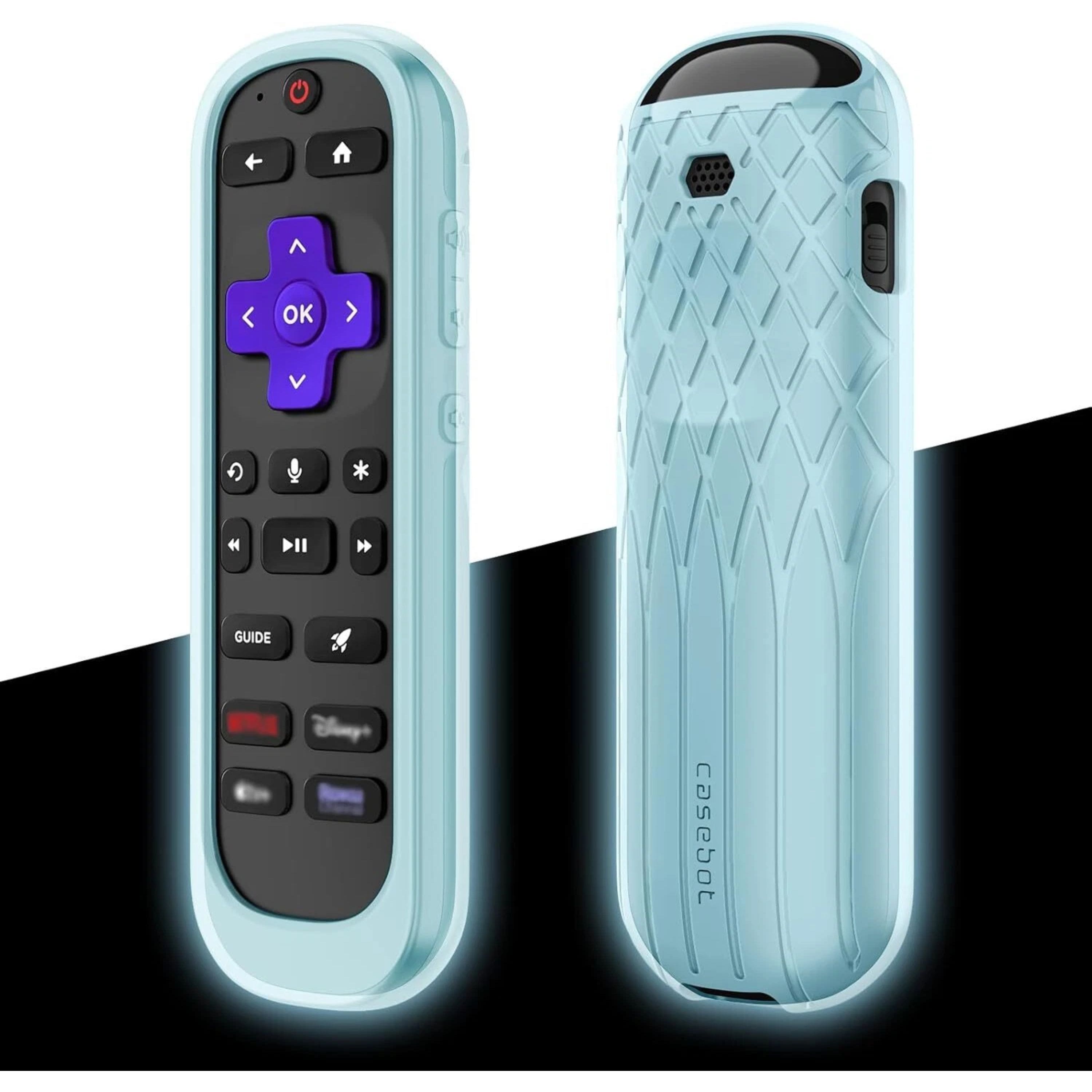 Kitcheniva - Anti Slip Shockproof Silicone Case For Roku Voice Remote Pro (2nd Edition) Blue Glow - Blue Glow