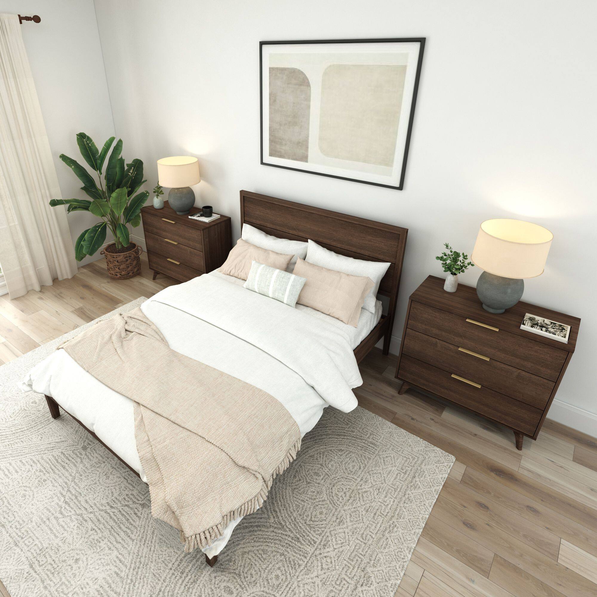 Alt View 5. Plank+Beam - Haven Queen Bed, Walnut - Walnut.