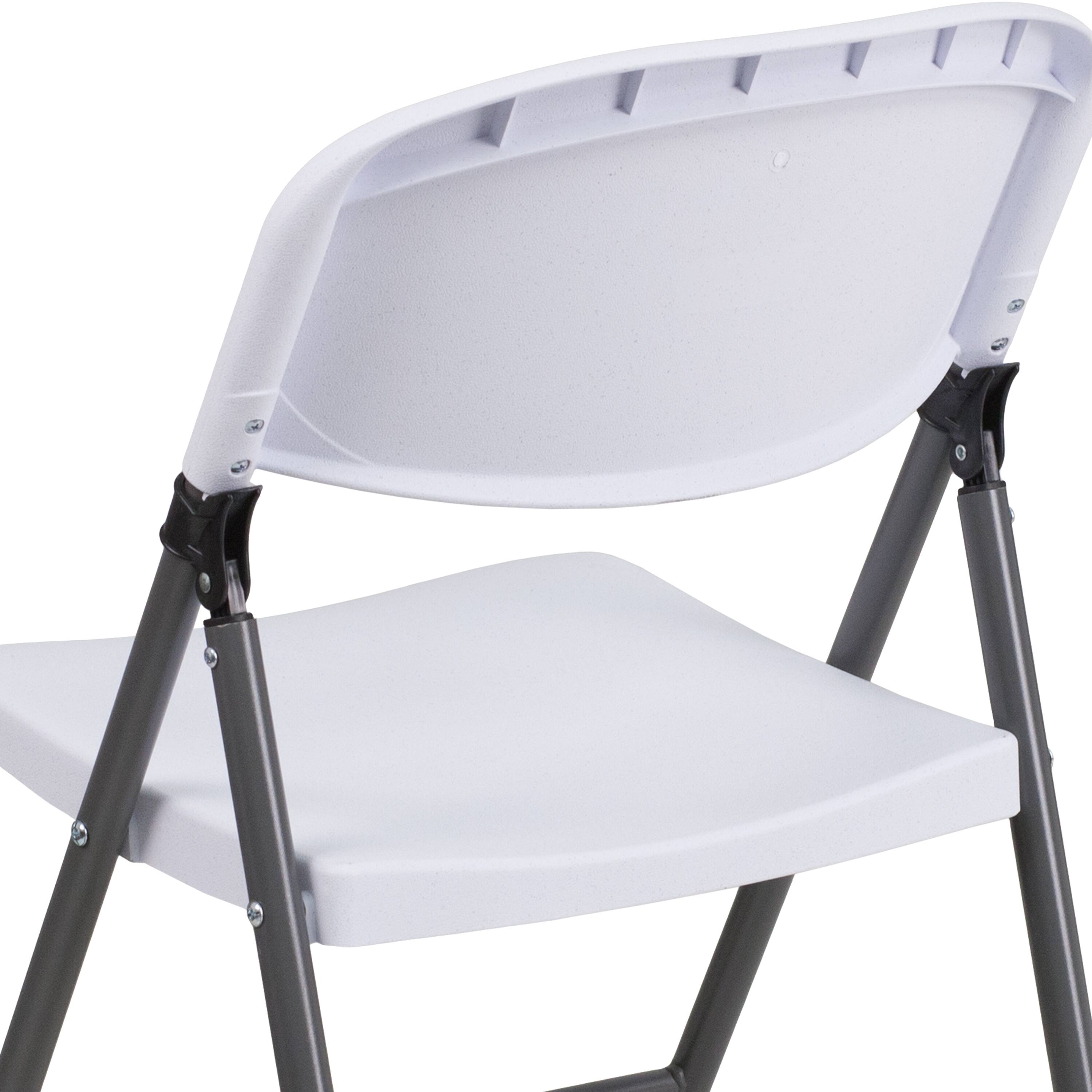 Alt View 10. Emma + Oliver - 2 Pack Home & Office 330 lb. Capacity Foldable Plastic Chair - Granite White.