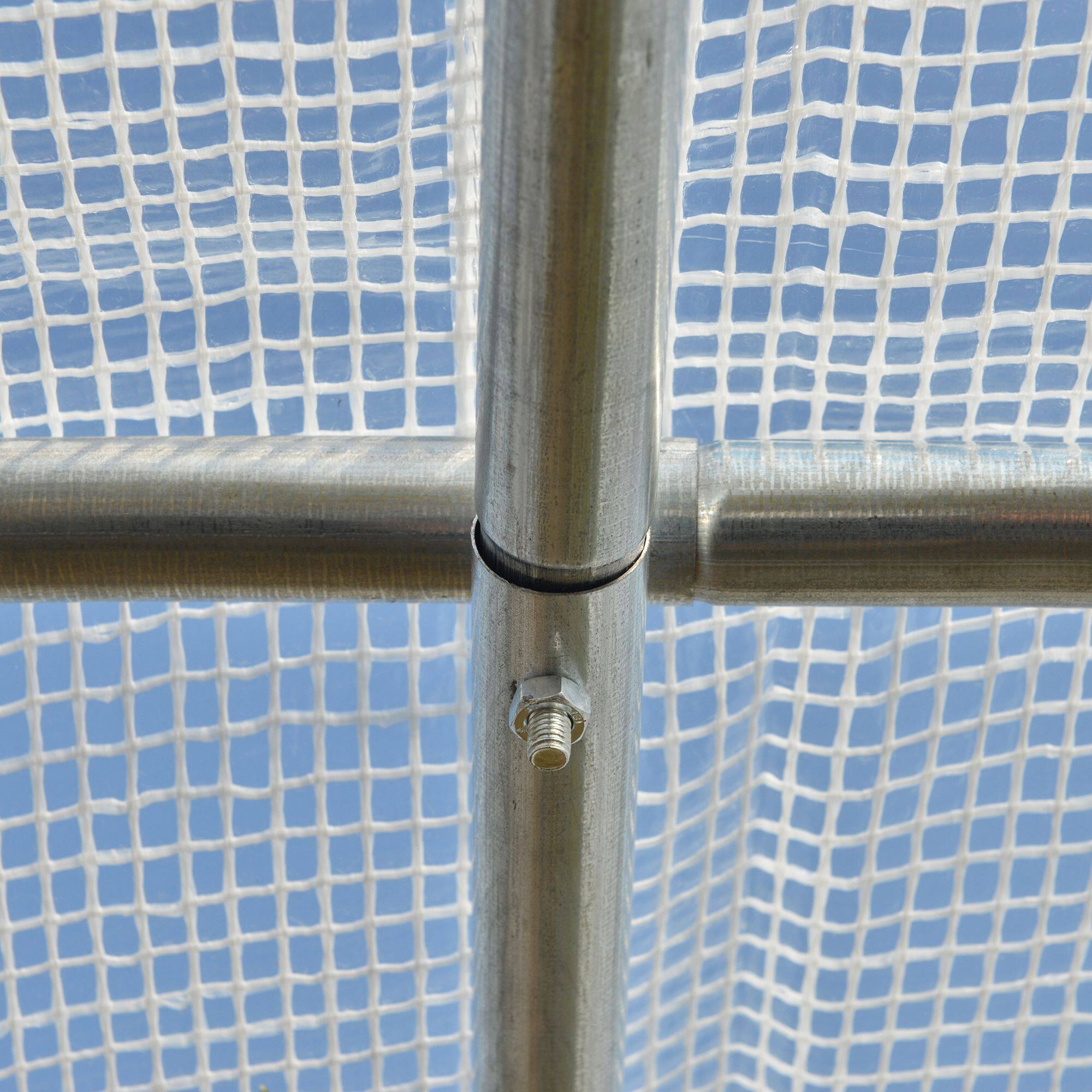 Alt View 7. Outsunny - 9.7' x 6.5' x 6.5' Walk-in Tunnel Greenhouse, Outdoor Green House with Anti-Tear PE Cover, Zipper Doors and Mesh Windows.