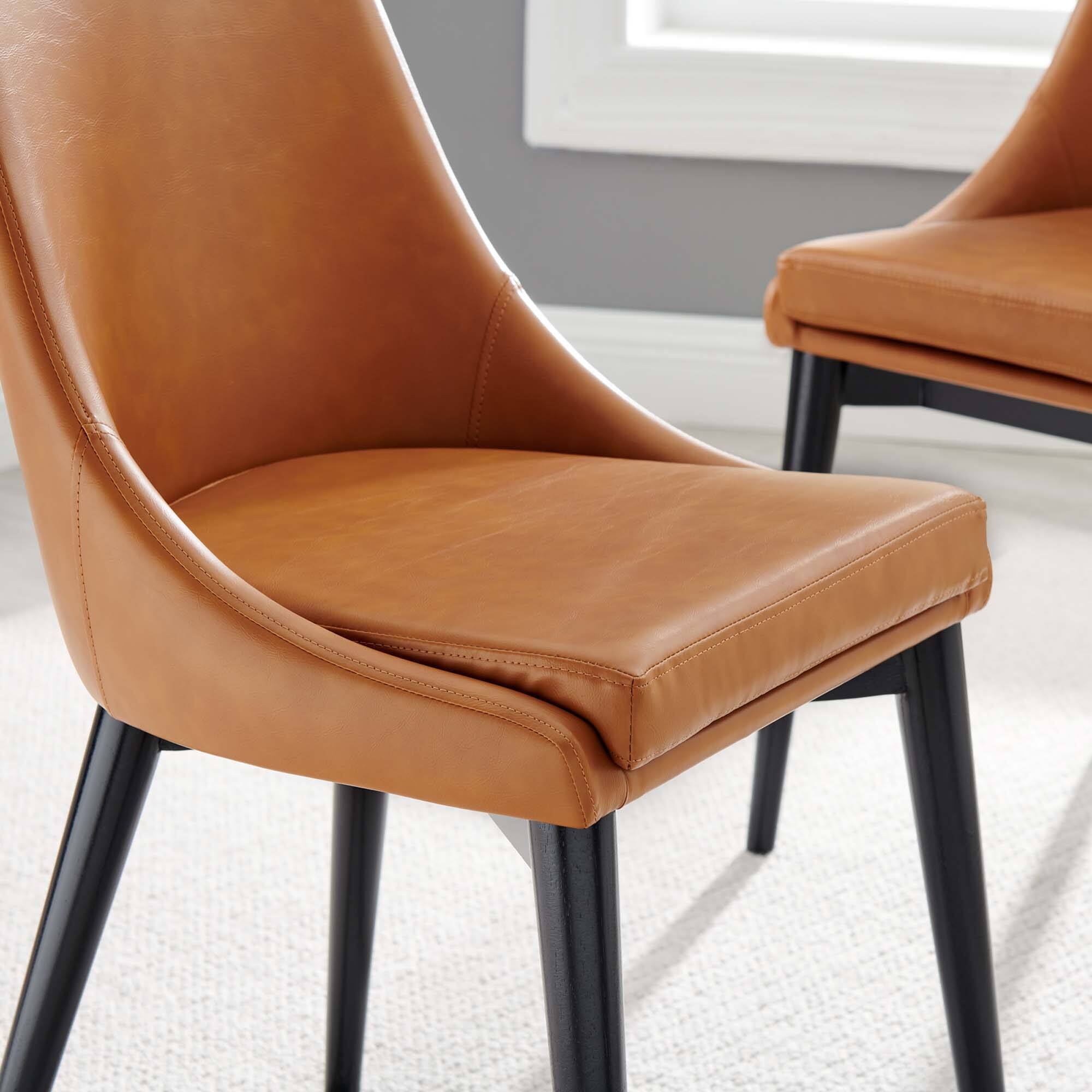 Alt View 4. Modway - Viscount Vegan Leather Dining Chair by Modway - Brown.