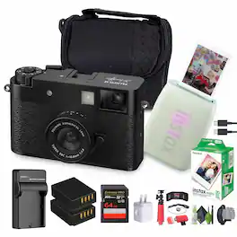 Fujifilm - X Digital Camera , MINI LINK 3 Smartphone Printer(Sage Green) - Black