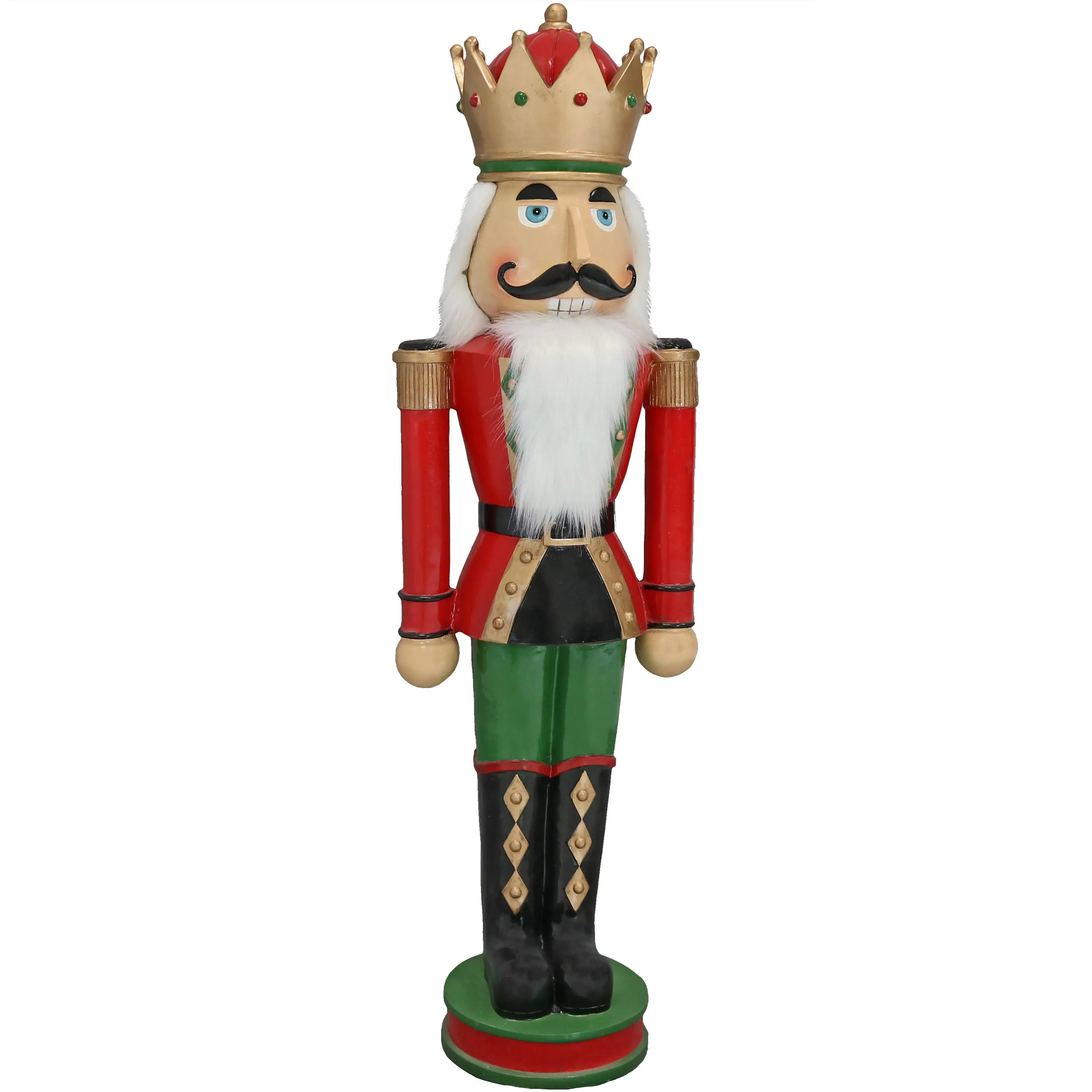 Front. Sunnydaze - Matthias the Prince Indoor and Outdoor Nutcracker Statue - 35 in - Red.