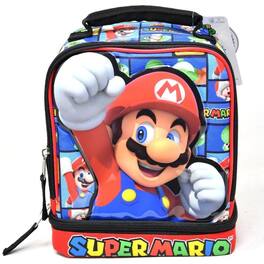 Bioworld - Kids Insulated Lunch Bag with Handle Super Mario Drop Bottom Rectangle Lunch Bag for Boys - Assorted Pre-Pack