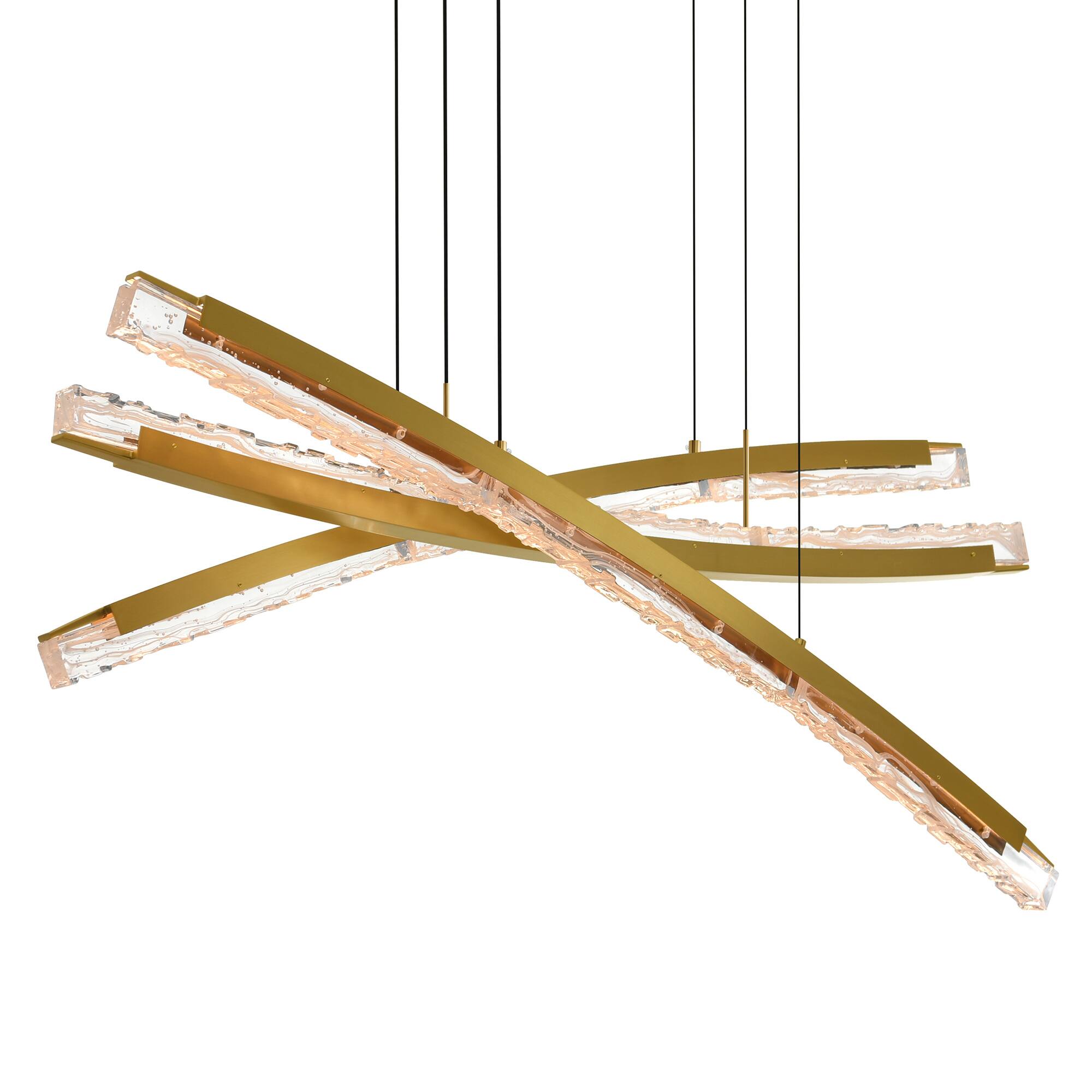 Angle. CWI Lighting - Saber Integrated LED Brass Chandelier - Brass.