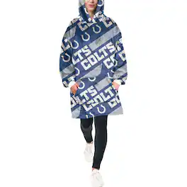Pegasus - Indianapolis Colts 60" x 80" Repeat Logo Hoodie Bloncho - Multicolor