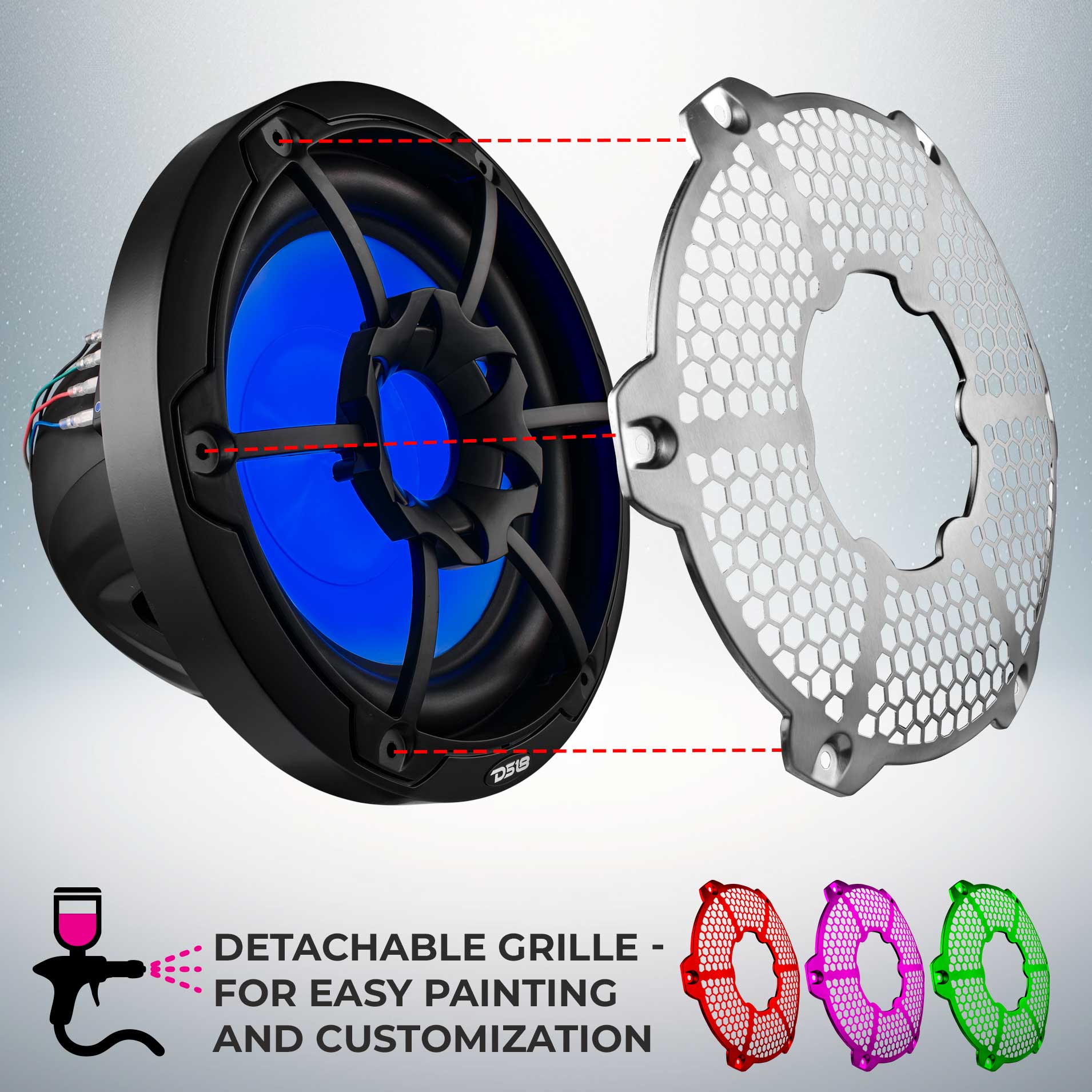 D519  
DETACHABLE GRILLE - FOR EASY PAINTING AND CUSTOMIZATION
