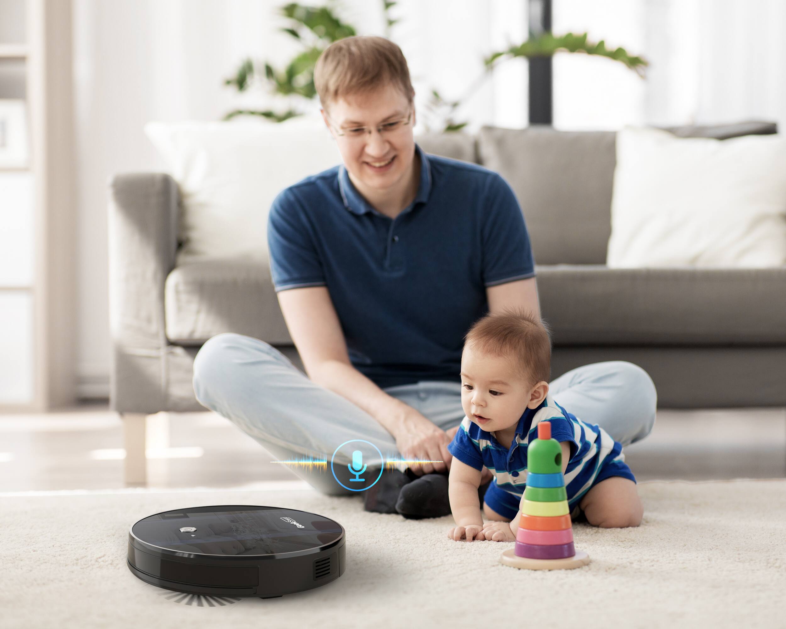 Back. HOMLUX - Smart Robot Vacuum Cleaner G6, Ultra-Thin, 1800Pa Strong Suction, Automatic Self-Charging, Wi-Fi Connectivity - Black Brown.