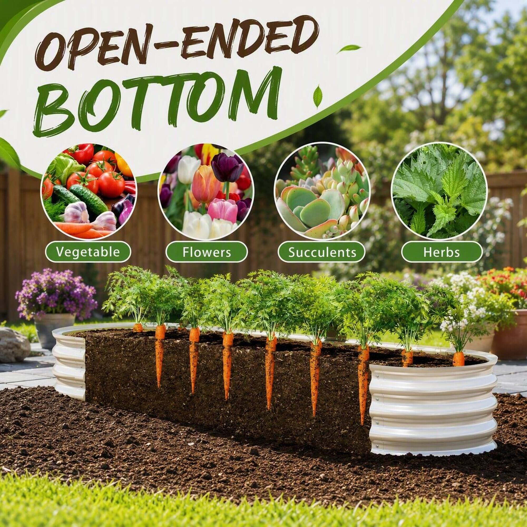 OPEN-ENDED BOTTOM

Vegetable  
Flowers  
Succulents  
Herbs