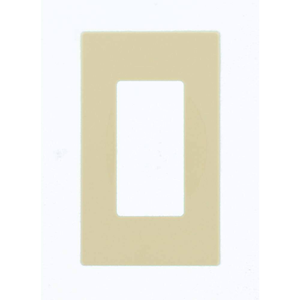 Front. Leviton - 1-Gang Decora Plus Screwless Wall Plate (Decora Compatible) - White.