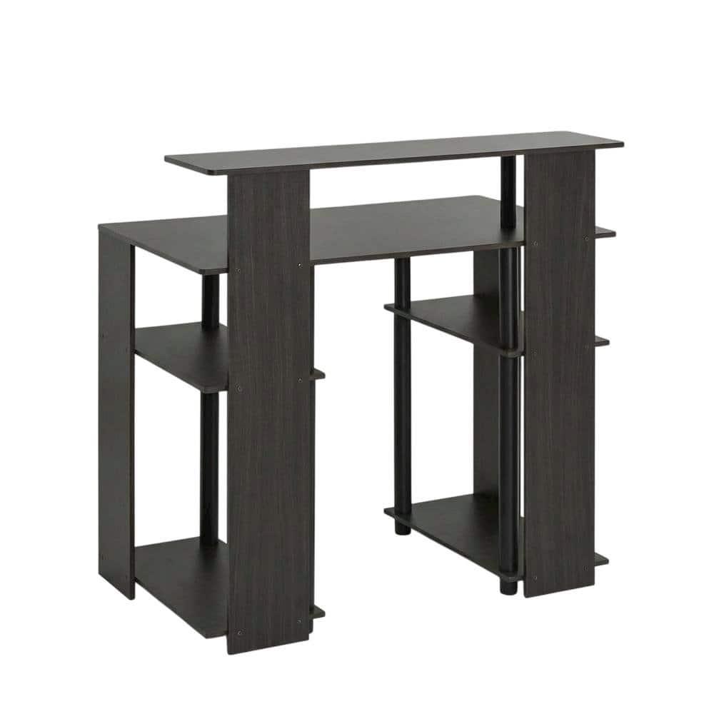 BisonOffice - Walnut Finish Computer Writing Desk with Modern Design and Sturdy Build - WALNUT/BLACK