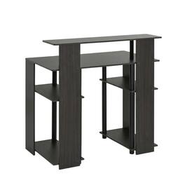 BisonOffice - Walnut Finish Computer Writing Desk with Modern Design and Sturdy Build - WALNUT/BLACK