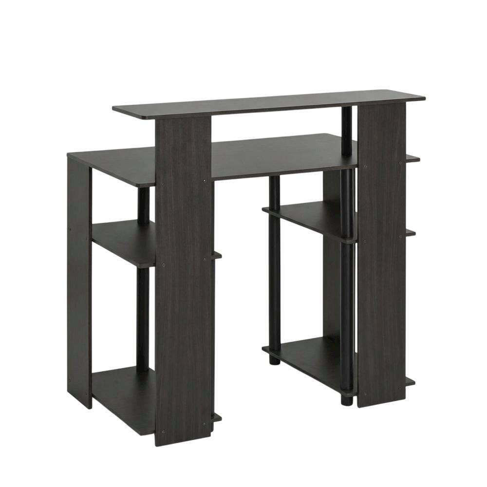 Front. BisonOffice - Walnut Finish Computer Writing Desk with Modern Design and Sturdy Build - WALNUT/BLACK.