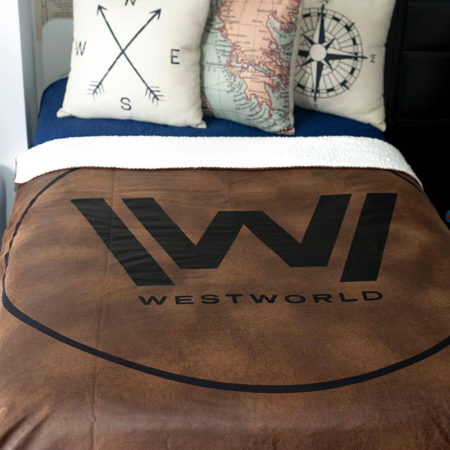 Alt View 4. Toynk - Westworld Logo 45 x 60 Inch Throw Stadium Blanket - Brown.