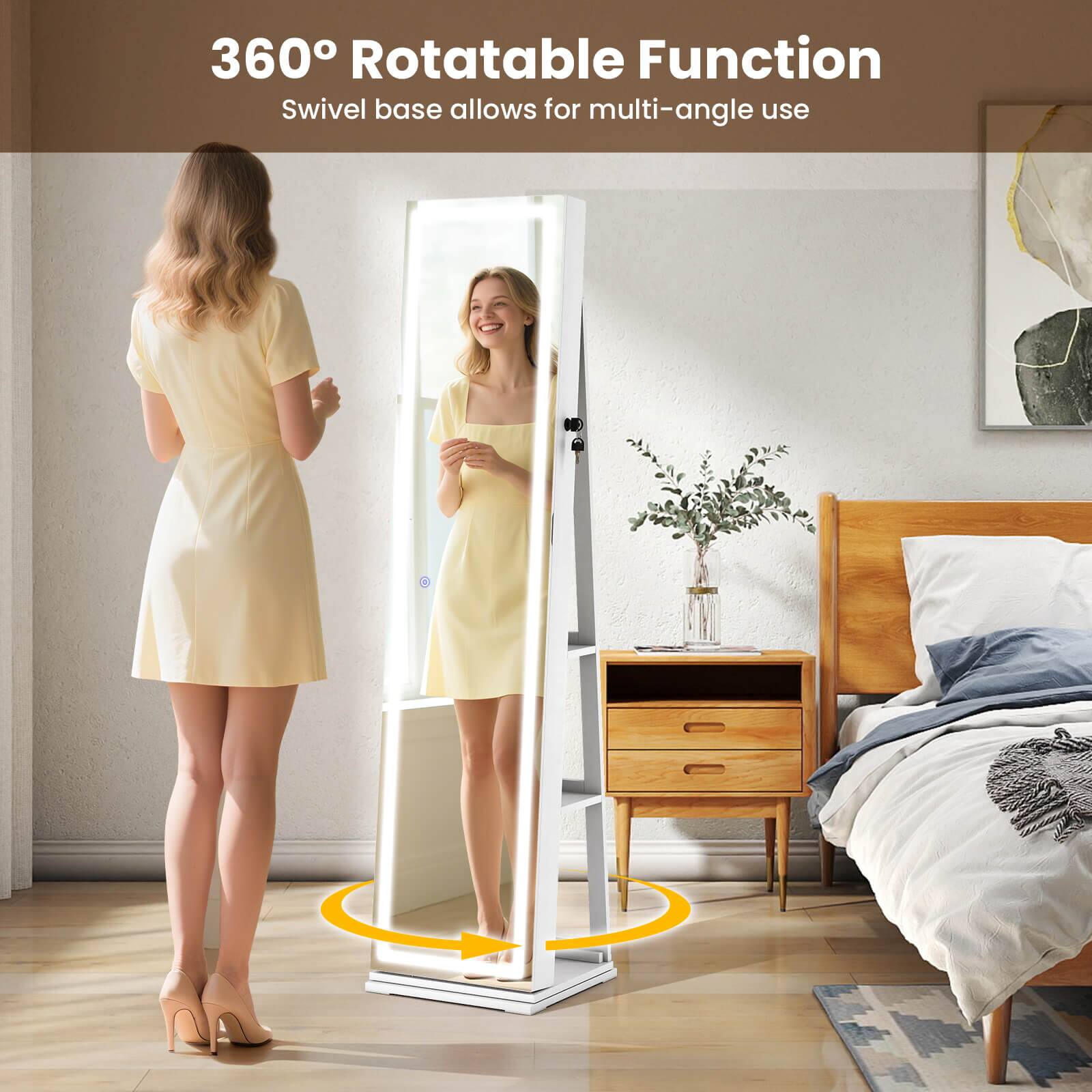 360° Rotatable Function  
Swivel base allows for multi-angle use
