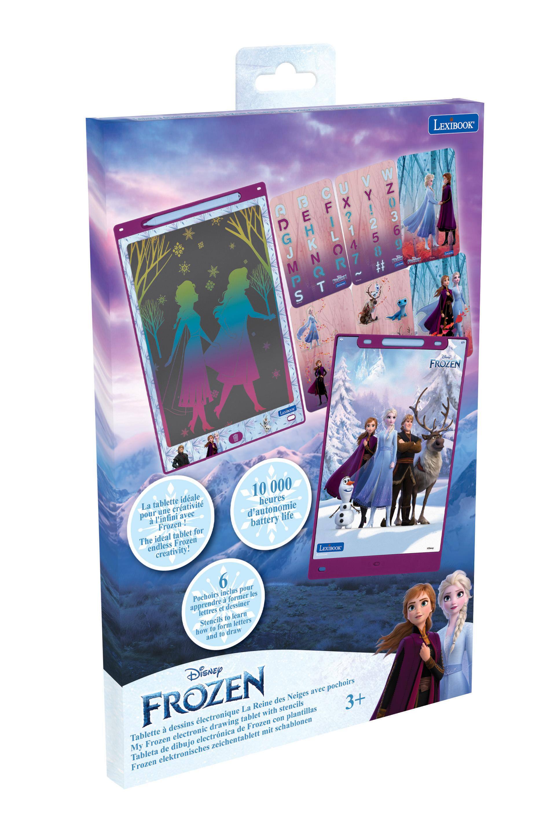 E 6960ZM ARGJMPS  CFILOR UX?147 Vyisan reality

LEXIBOOK FROZEN
tablette idale La une crativit pour l'infini avec  Frozen ! for ideal tablet The Frozen endless creativity!

10 000 heures d'autonomie life battery LEXTBOOK
inclus pour les Pochoirs 2 former apprendre et dessiner lettres earn Stencils to form letters how to draw and to Disney pochoirs avec FROZEN des Neiges 3+ La Reine stencils tablet with plantillas dessins lectronique drawing Frozen con schablonen  de mit Tablette Frozen electronic electrnica zeichentablett My de dibujo Frozen Tableta elektronisches