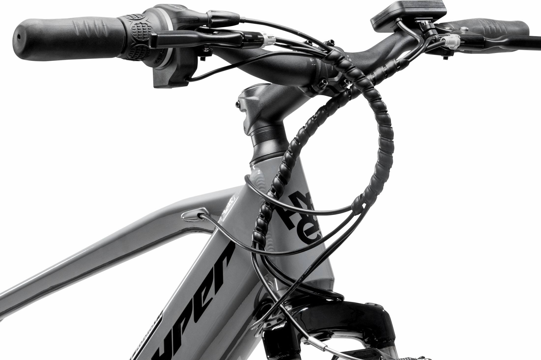 Alt View 5. Hyper - 26" Mountain Electric Bike eBike 20mph Max Speed - 35 Mile Operating Range - Class 2 Throttle - UL Approved & Certified - Grey.