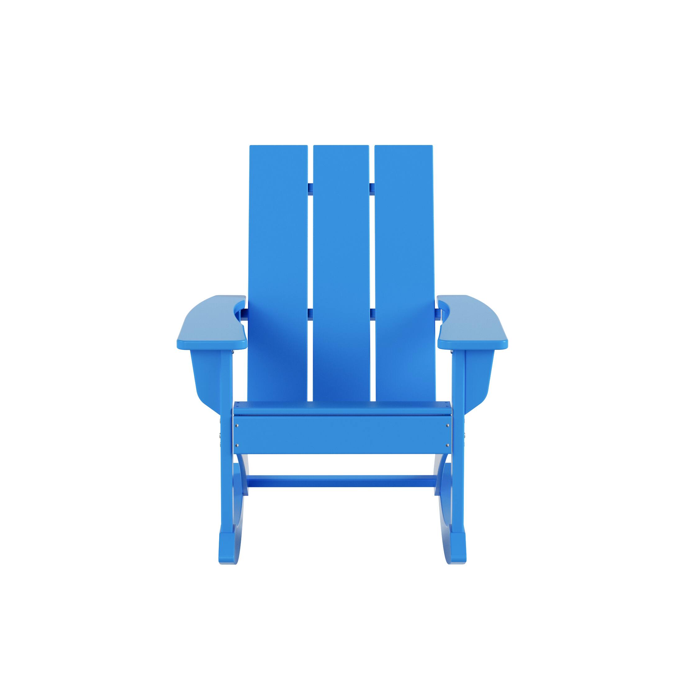 Left. WestinTrends - WestinTrends Ashore Outdoor Patio Modern Adirondack Rocking Chair - Pacific Blue.