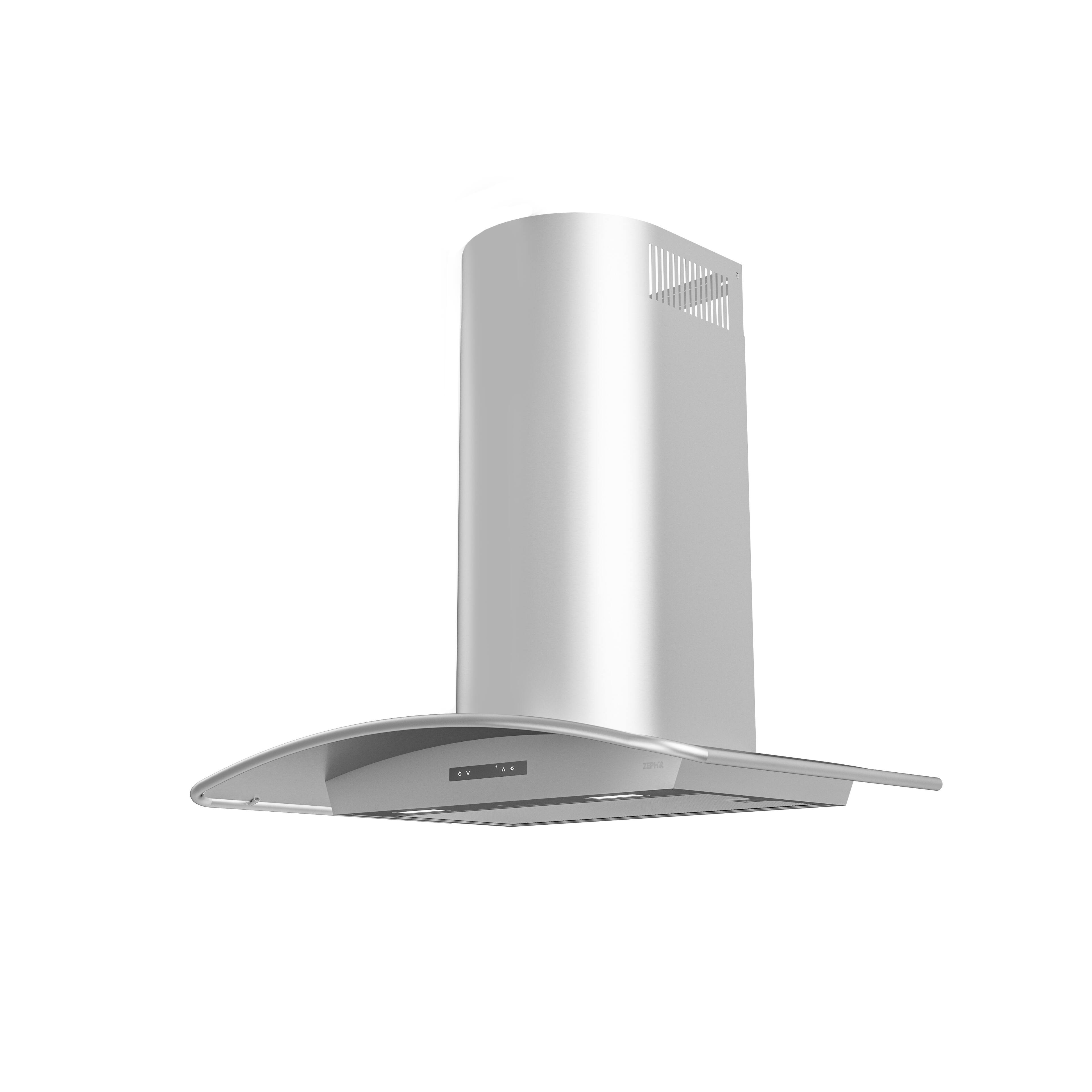 Angle. Zephyr - Milano 36 in. 700 CFM Wall Mount Range Hood with LED Light - Stainless Steel.