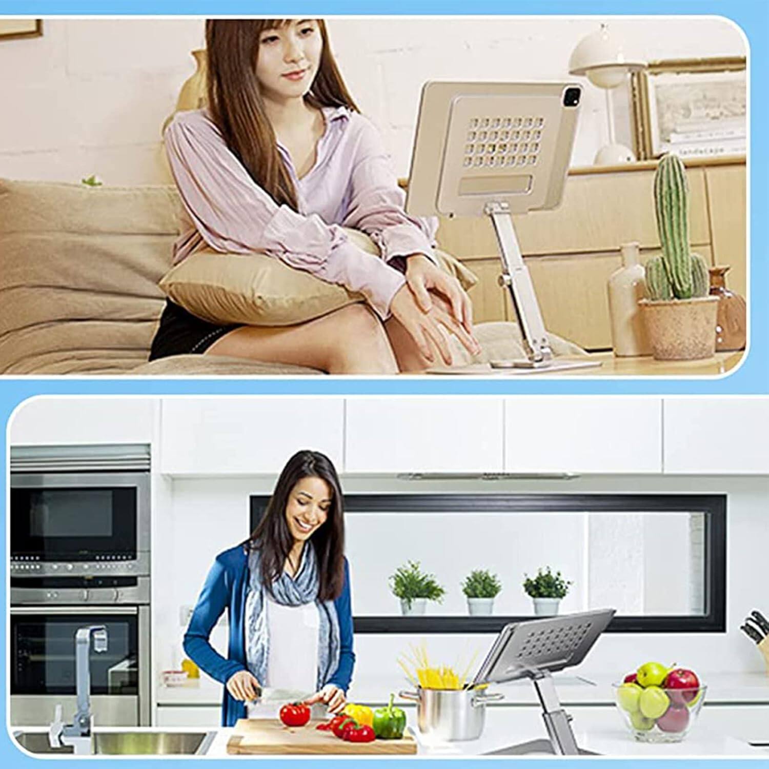 Alt View 3. FINEAK - 360° Adjustable Ergonomic Tablet Stand for iPad & Phones - Dark gray.