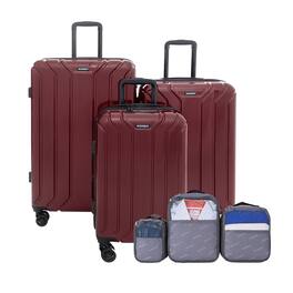 Nonstop - New York Elite 6-Pc Hardside Luggage Set: Carry-On, Medium, Large & 3 Packing Cubes - Cabernet