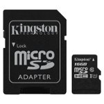 Front. Kingston - 16GB microSDHC UHS-I Memory Card - Black.