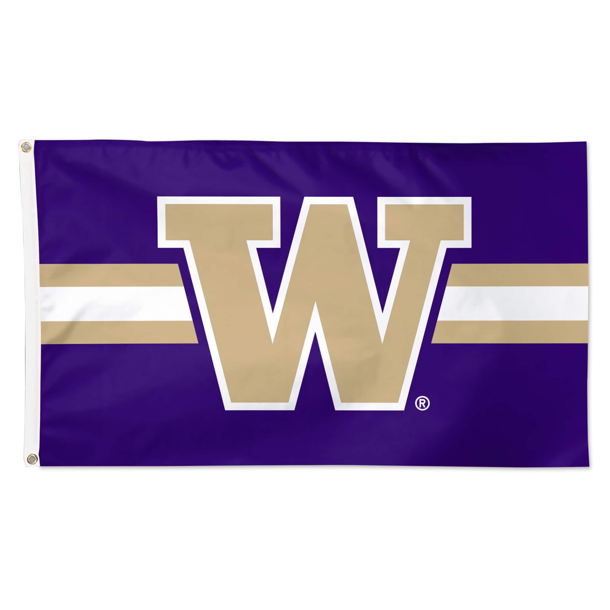 WinCraft - Washington Huskies 3' x 5' Horizontal Stripe Deluxe Single-Sided Flag - Multicolor