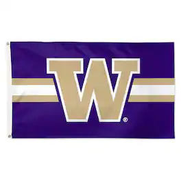 WinCraft - Washington Huskies 3' x 5' Horizontal Stripe Deluxe Single-Sided Flag - Multicolor