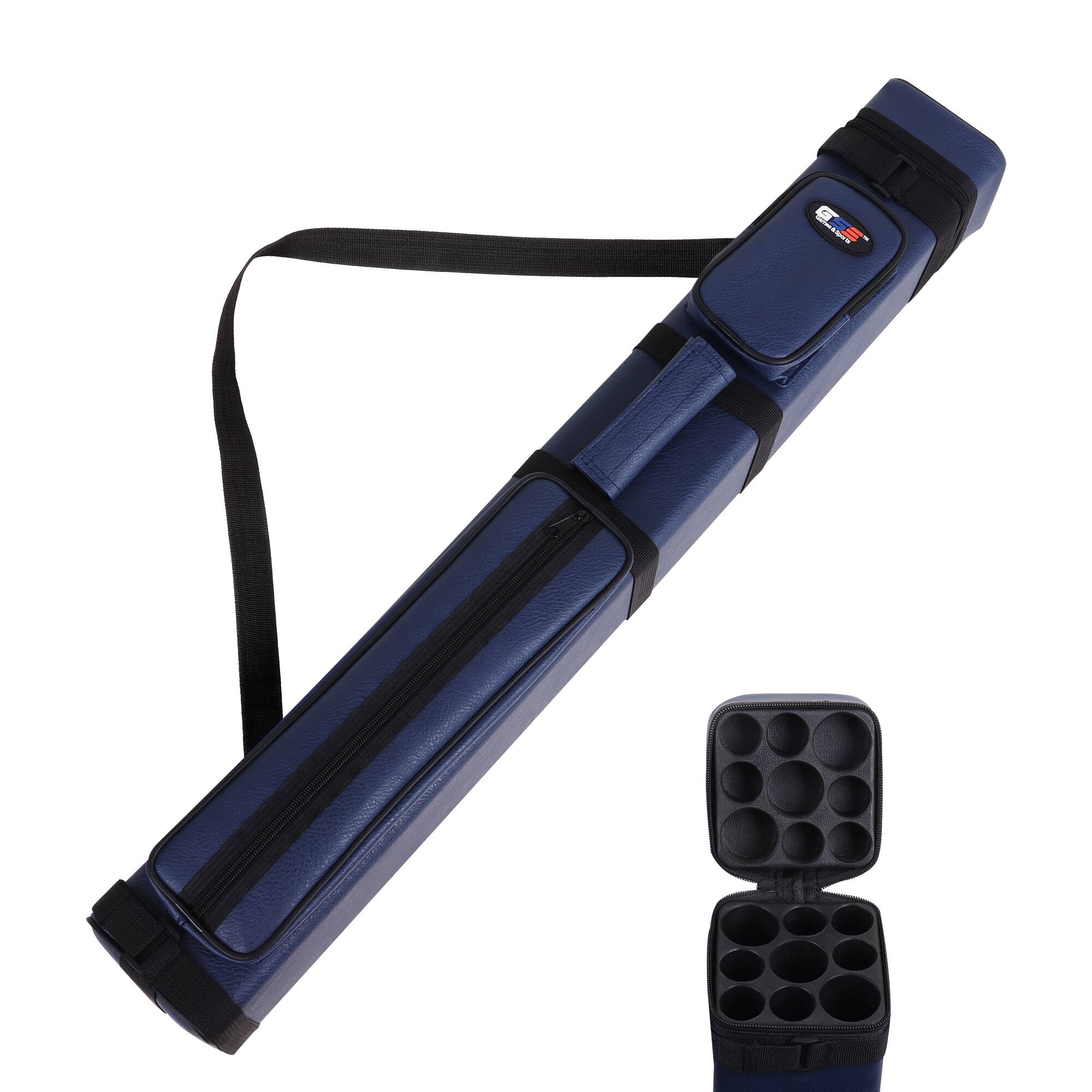 GSE Games & Sports Expert - 3x6 Square Hard Pool Cue Case, Billiard Stick Carrying Case for 3 Sticks, Billiard Cue Cases - Blue