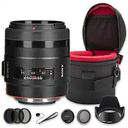 Bundle - Sony - FE 35mm f/1.4 G Lens (SAL35F14G) + Filter Kit + Case + Cap Keeper - Black
