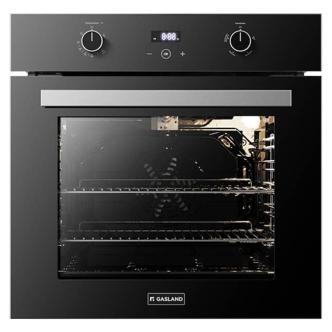 GASLAND - 24 inches Built-In Single Natural Gas Wall Oven with Rotisserie and Mechanical Knobs Control - Black