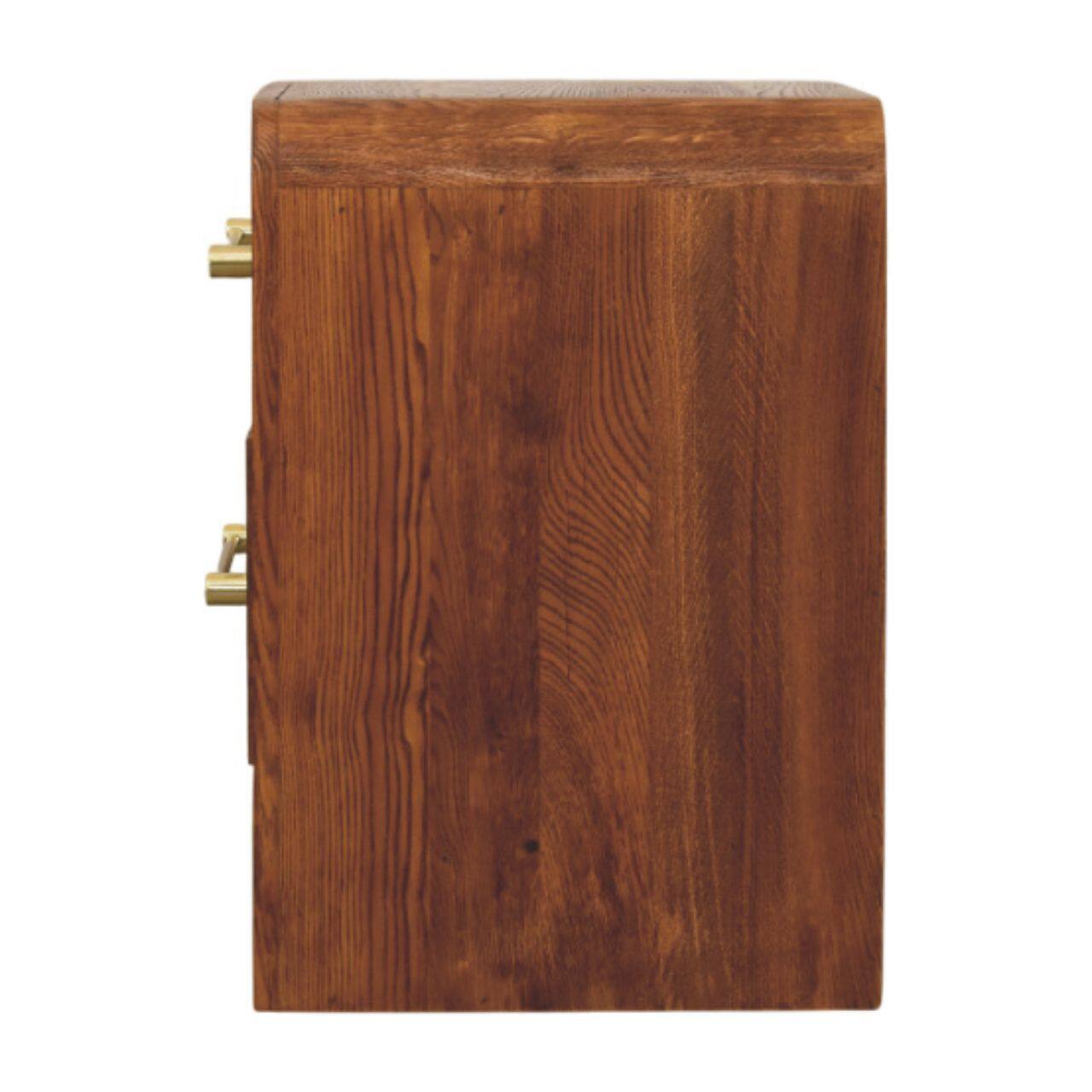 Alt View 4. Artisan Furniture - Aurelio Twin Drawer Bedside - Brown.
