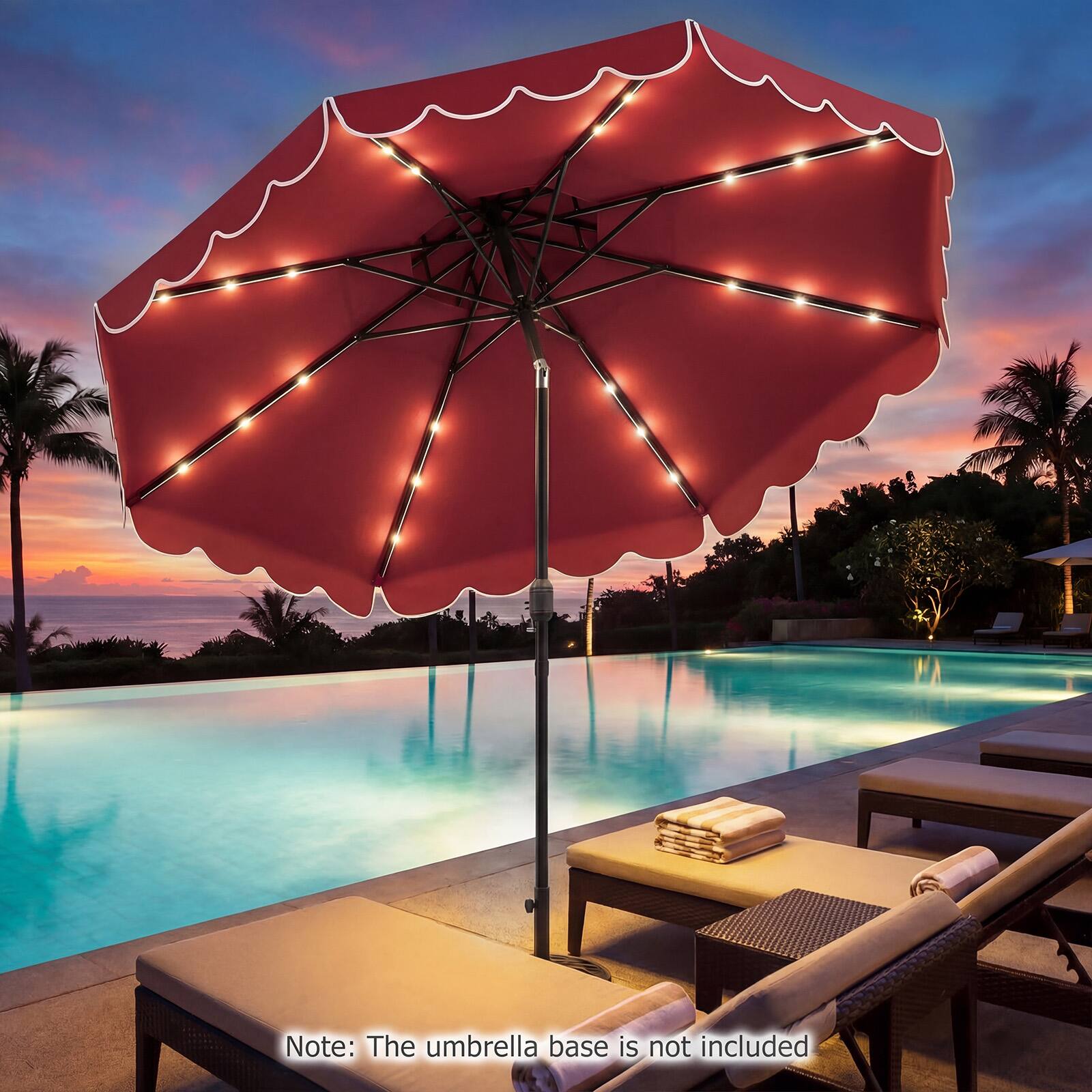 Note: The umbrella base is not included.