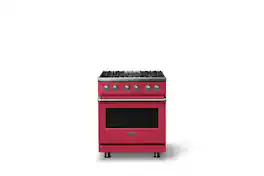 Viking - 30 in. Wide 4 Burner Pro 5 Series 4.7 Cu. Ft. Freestanding Sealed Dual Fuel Convection Range - Valentine - Valentine