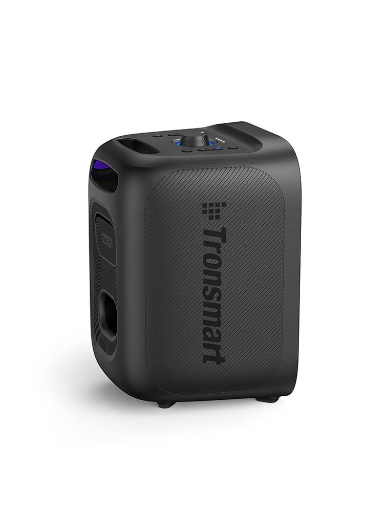Left. Tronsmart - Halo 210 140W Portable Wireless Party Speaker w/ RGB Lights, Karaoke, AI Vocal Removal, Powerful Sound & Deep Bass, 18H - Black-2 Wireless Microphones.