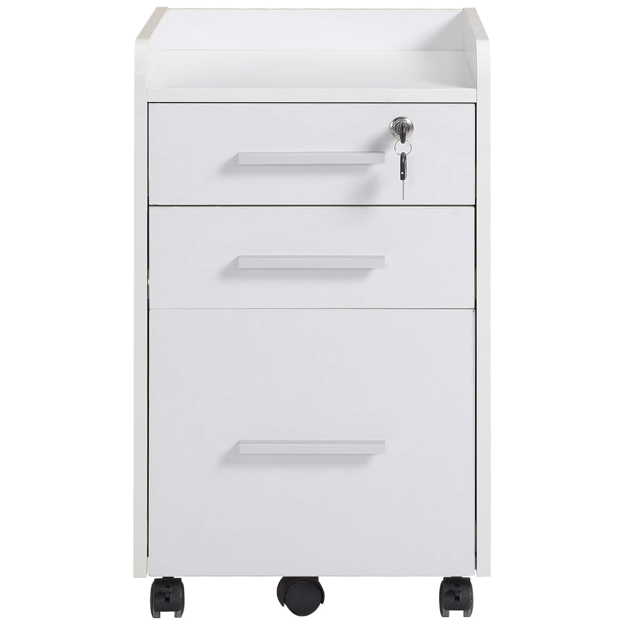Homcom - Filing Cabinet on Wheels - White
